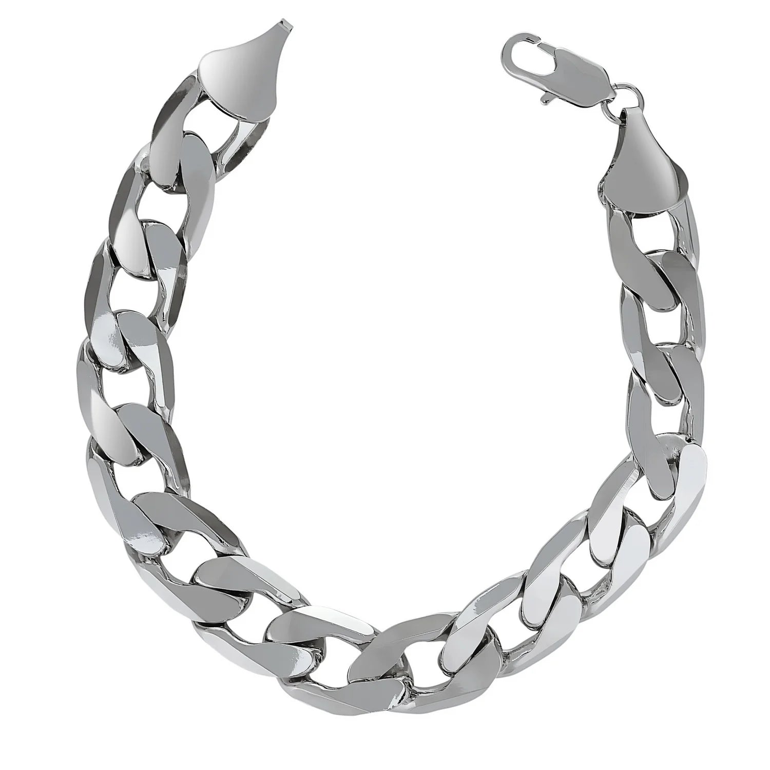 12MM SILVER CUBAN CURB BRACELET CLASSIC