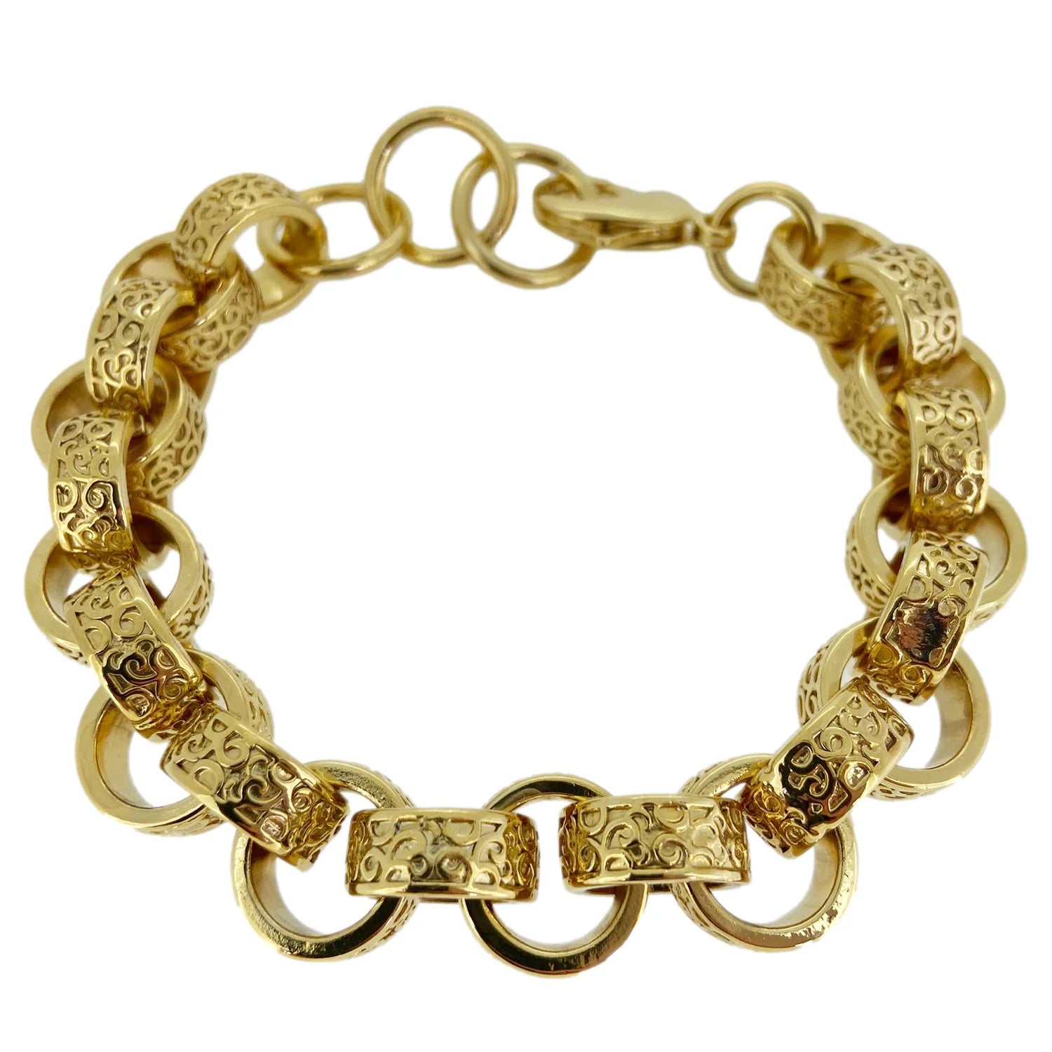 14MM GOLD XL ORNATE BELCHER BRACELET