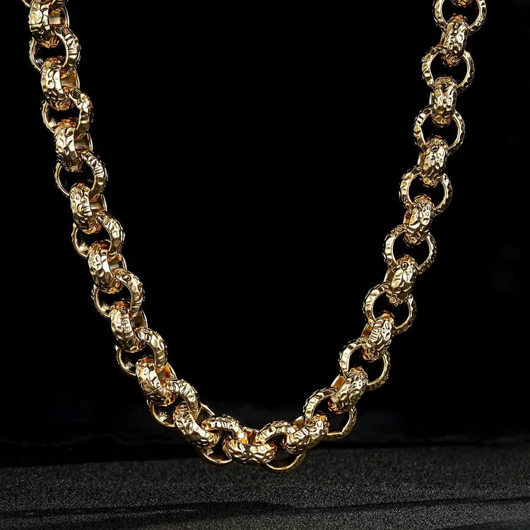 15mm Gold Pattern Leopard Print Belcher Chain