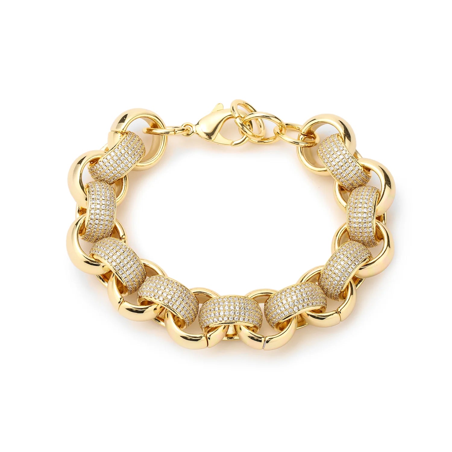 20MM GOLD XXL BELCHER BRACELET WITH STONES