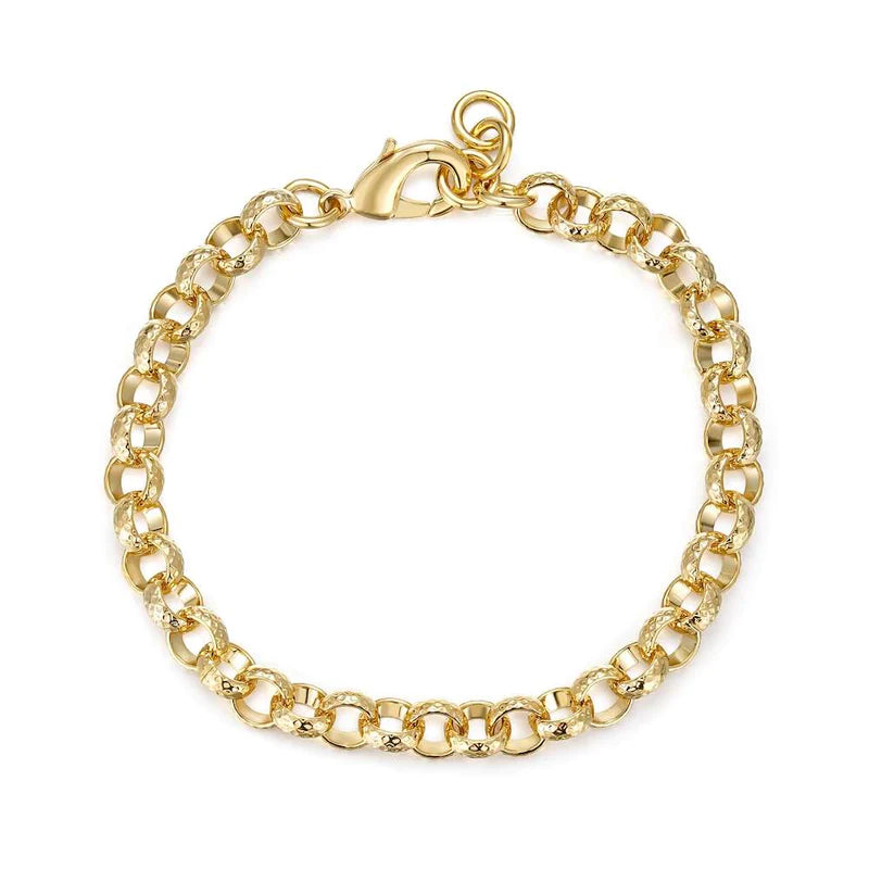 8MM GOLD DIAMOND CUT PATTERN BELCHER BRACELET