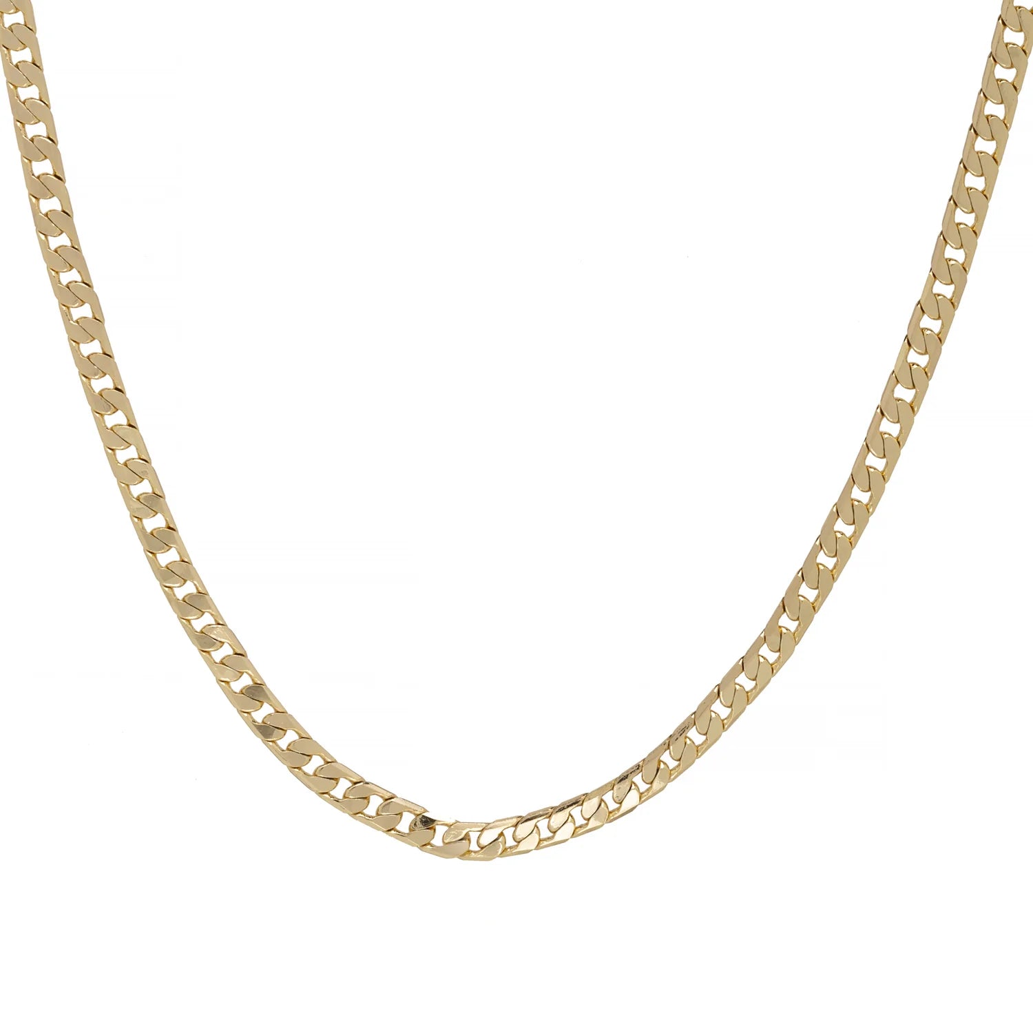 LUXURY 4MM GOLD CUBAN CURB CHAIN NECKLACE CLASSIC