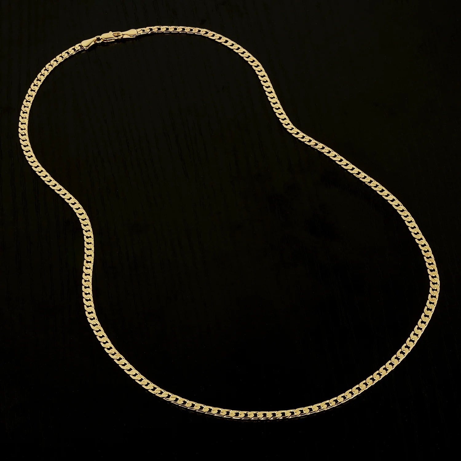 LUXURY 4MM GOLD CUBAN CURB CHAIN NECKLACE CLASSIC