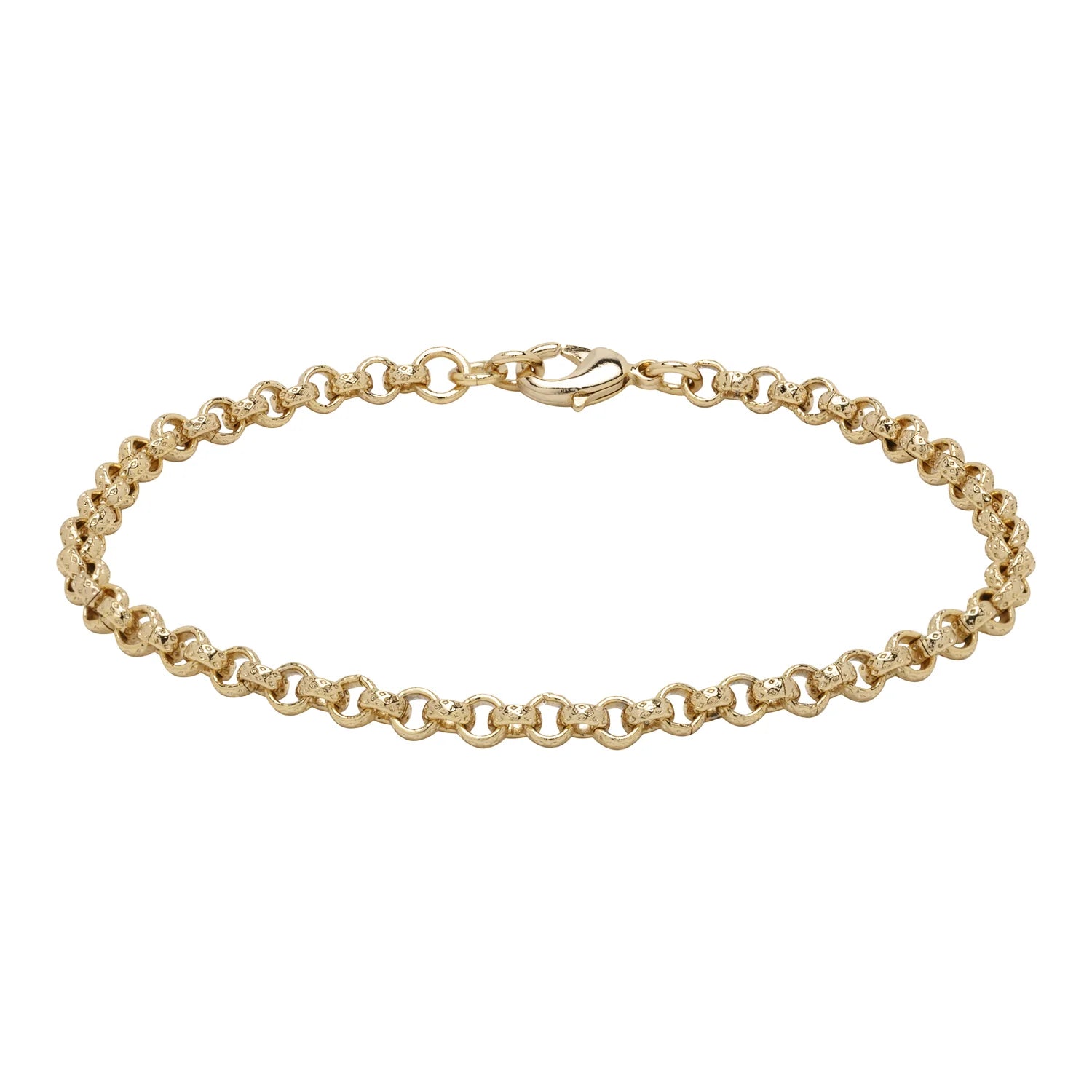 4MM GOLD DIAMOND CUT PATTERN BELCHER BRACELET