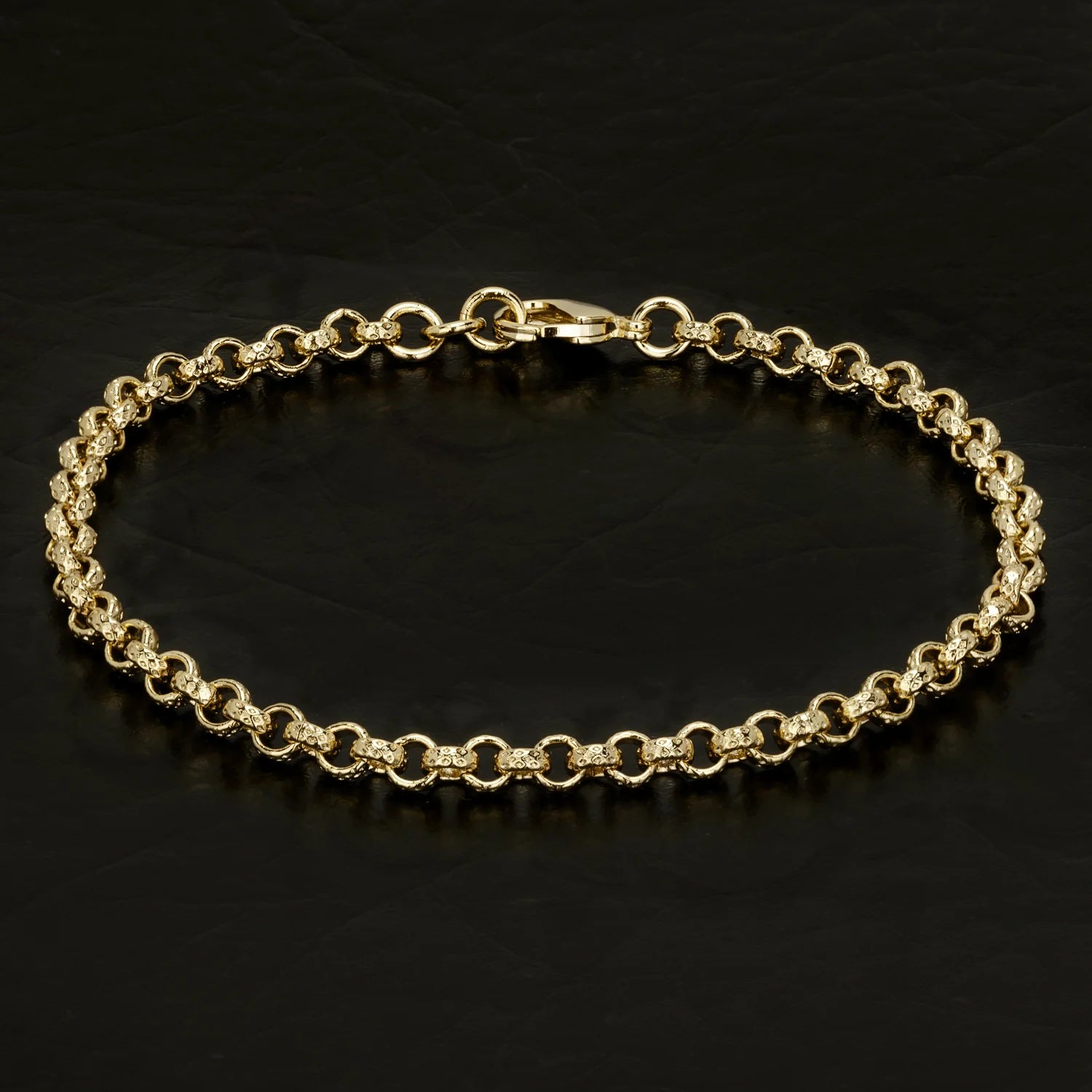 4MM GOLD DIAMOND CUT PATTERN BELCHER BRACELET