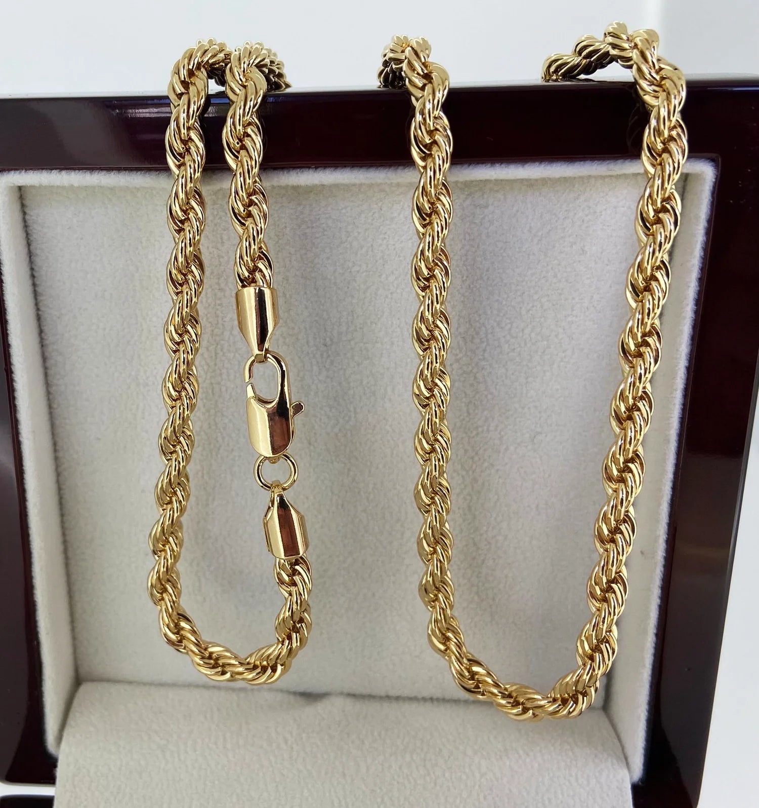 5MM GOLD ROPE CHAIN NECKLACE CLASSIC