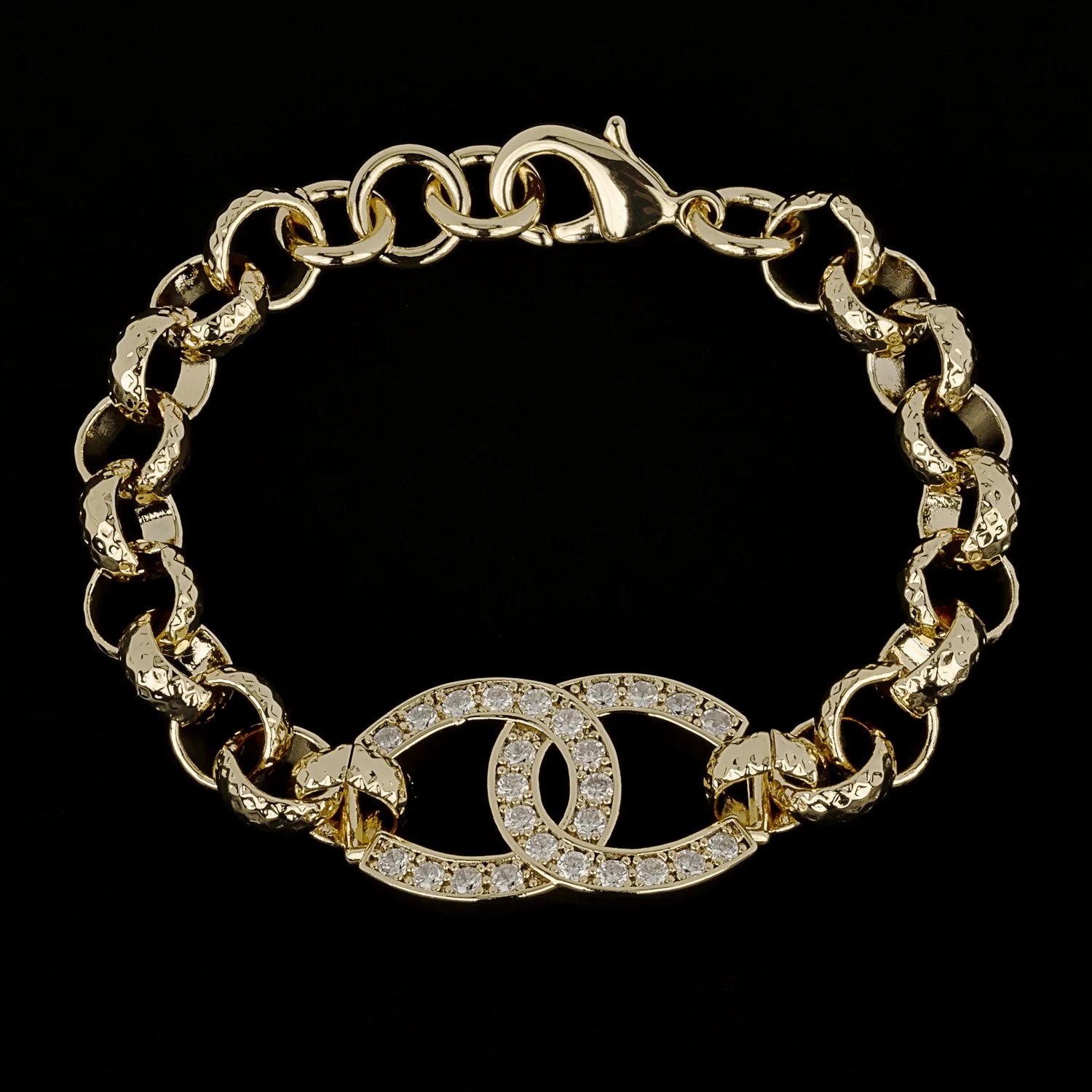 HORSESHOE BELCHER BRACELET WITH STONES