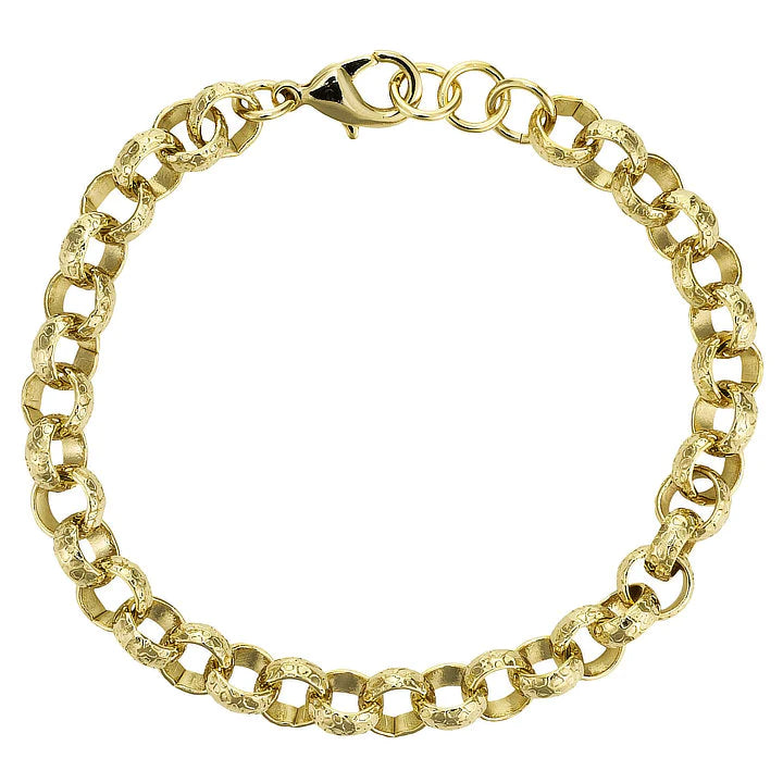 KIDS 8MM GOLD DIAMOND CUT PATTERN BELCHER BRACELET