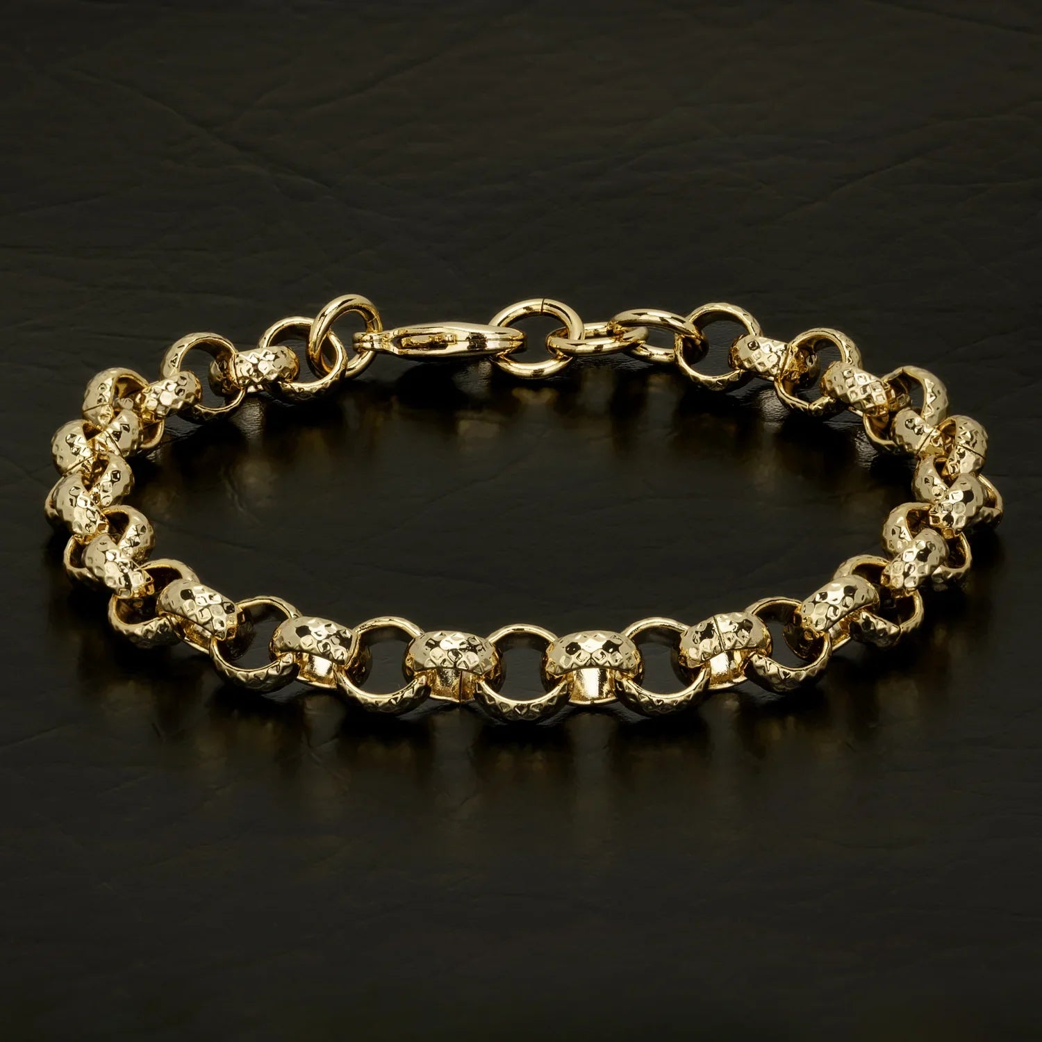 KIDS 8MM GOLD DIAMOND CUT PATTERN BELCHER BRACELET