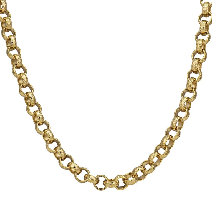 8MM GOLD DIAMOND CUT PATTERN BELCHER CHAIN