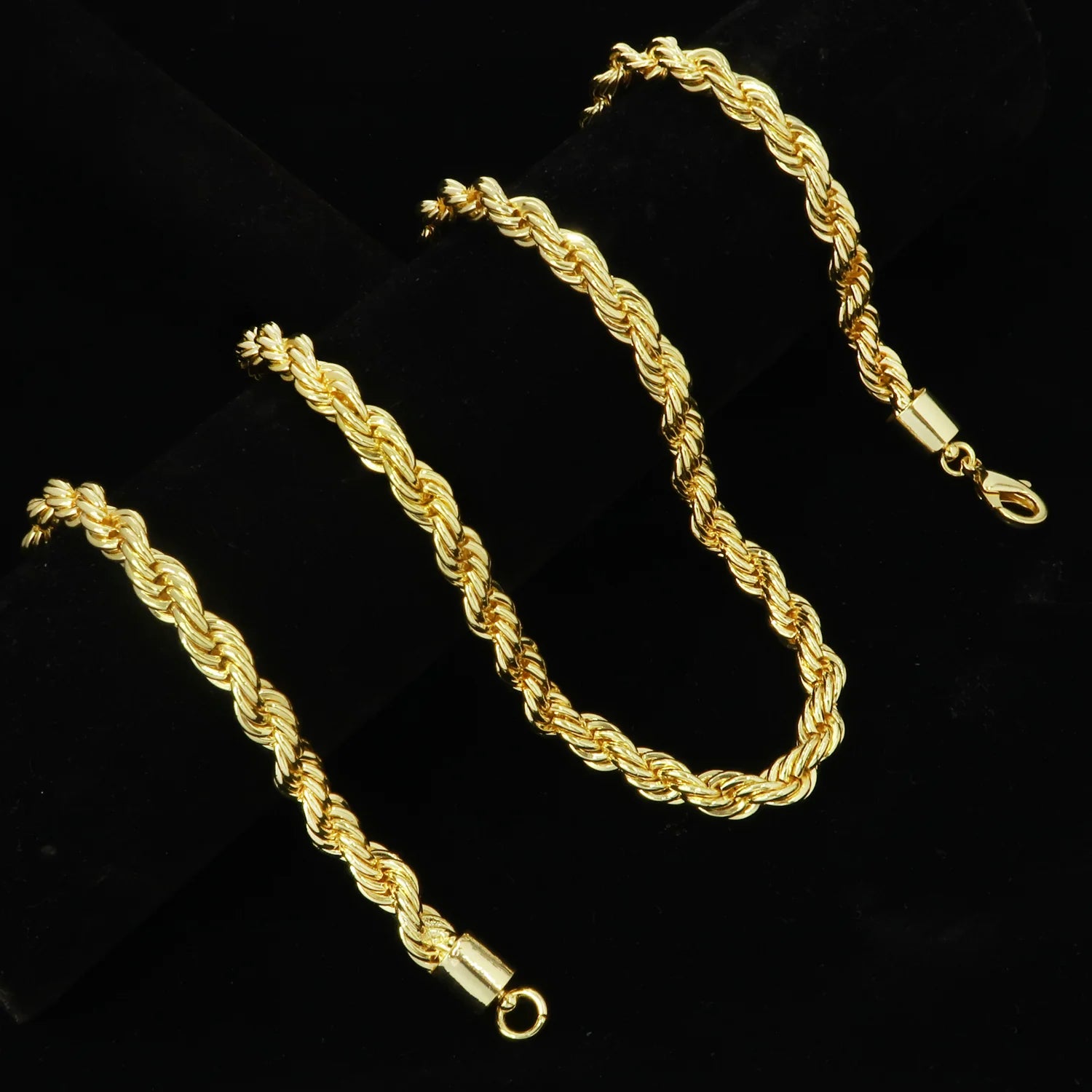 8MM GOLD ROPE CHAIN NECKLACE