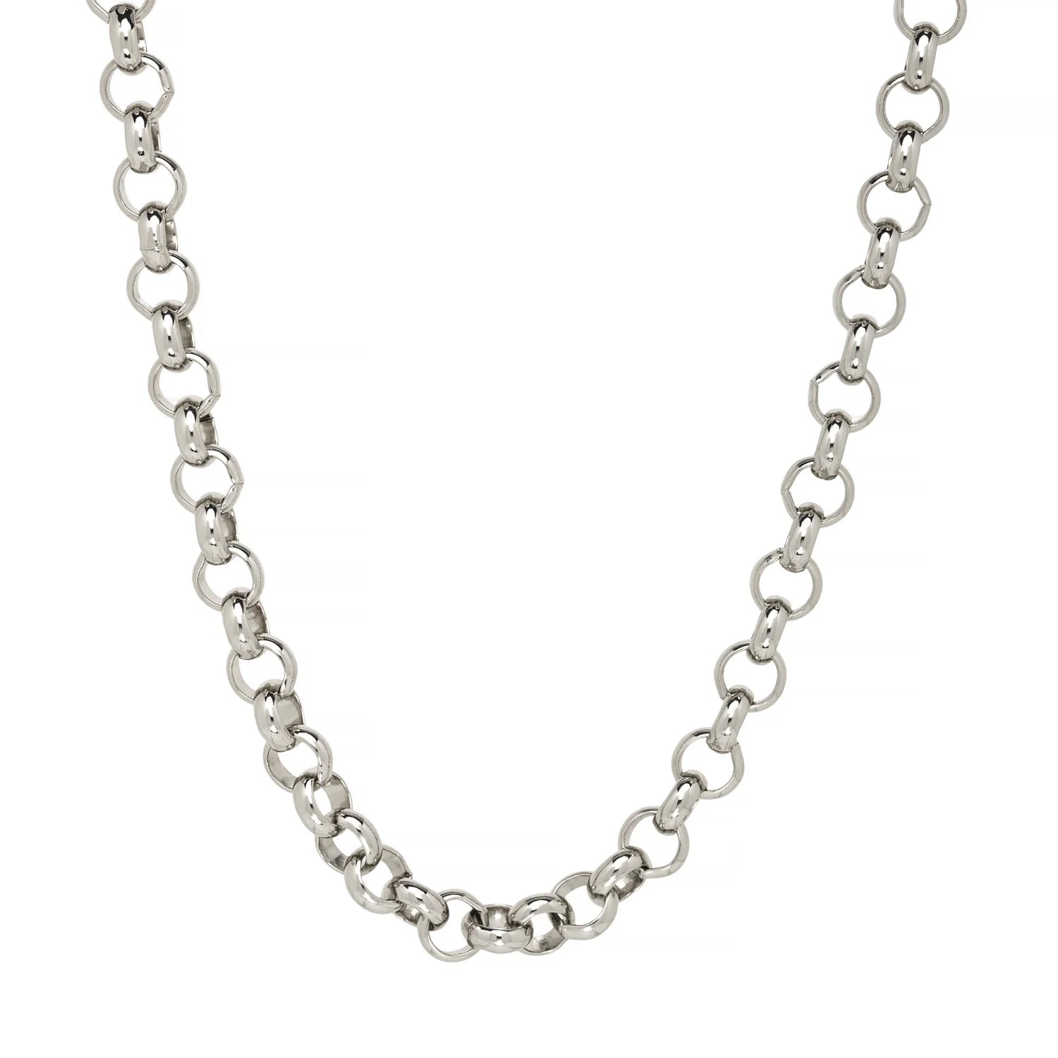 KIDS 8MM SILVER DIAMOND CUT PATTERN BELCHER CHAIN