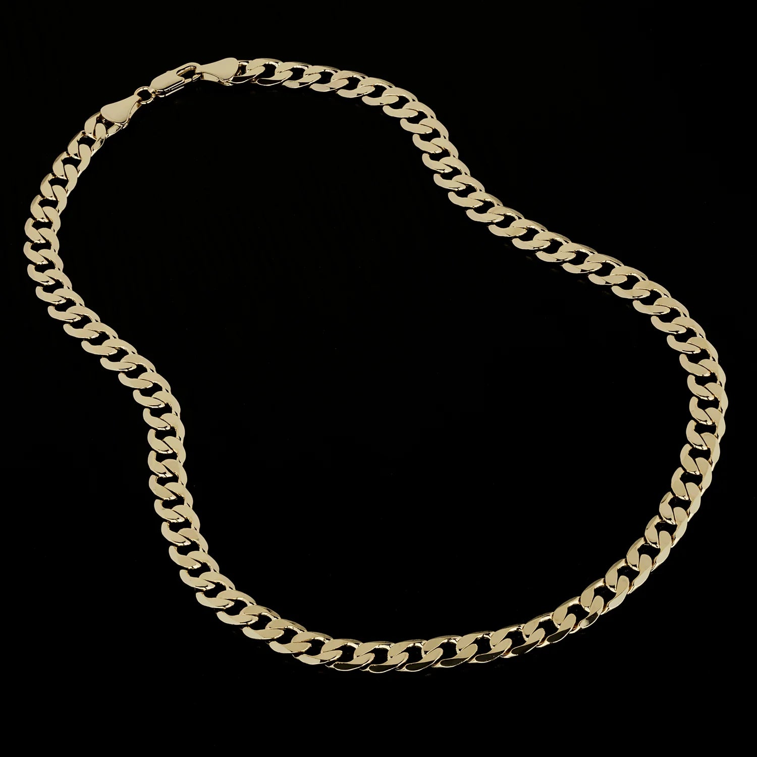 9MM GOLD CUBAN CURB CHAIN NECKLACE CLASSIC