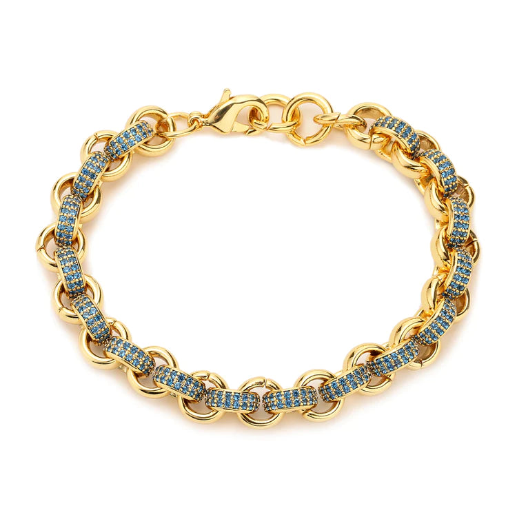 BLUE 8MM ADJUSTABLE BELCHER BRACELET