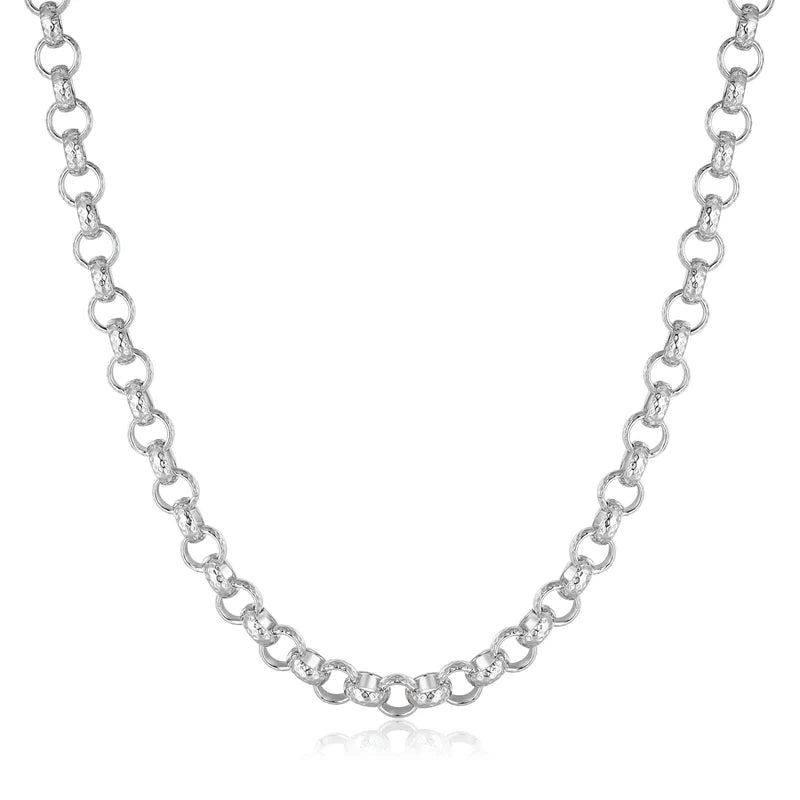 8MM SILVER DIAMOND CUT PATTERN BELCHER CHAIN