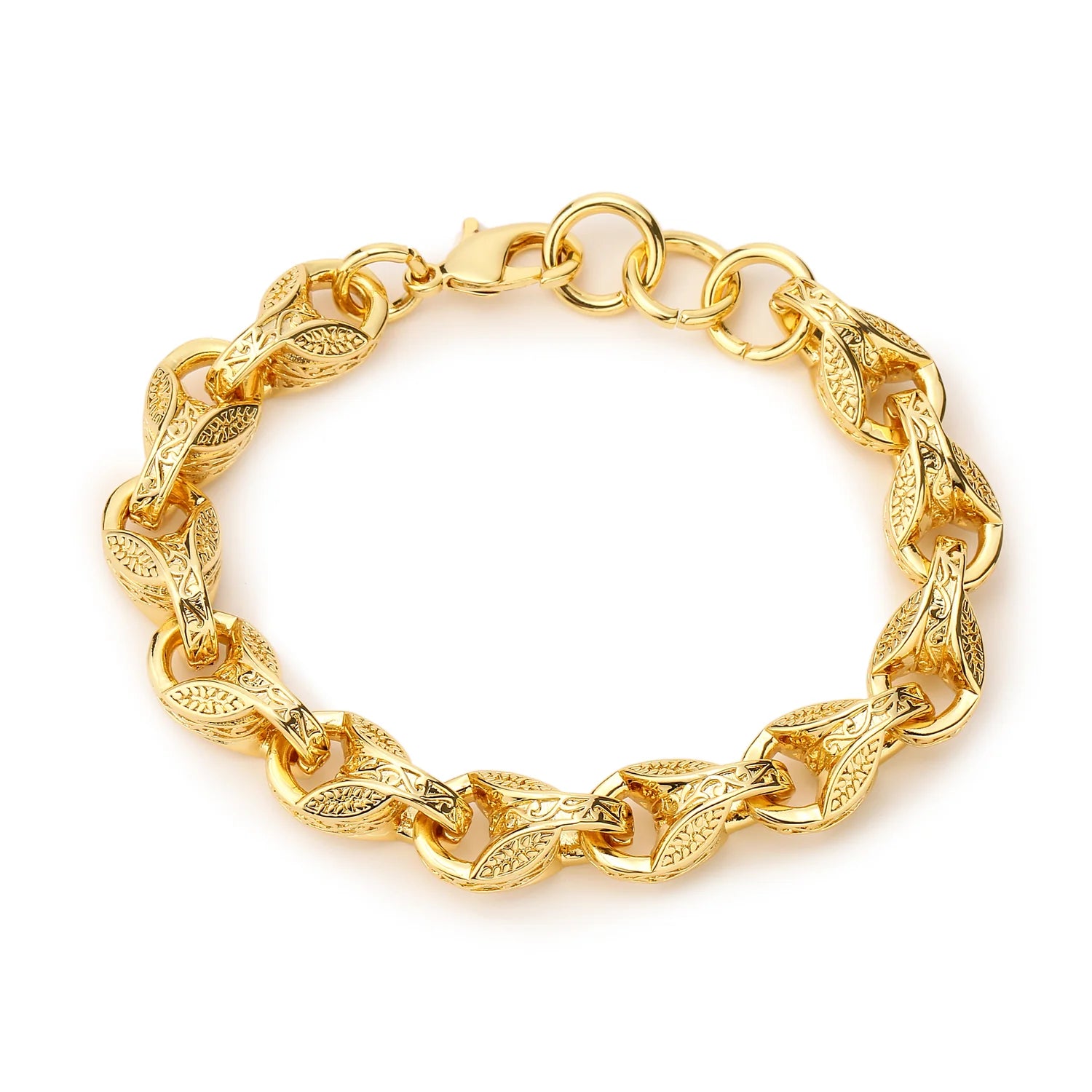 GOLD XL 12MM 3D TULIP BRACELET