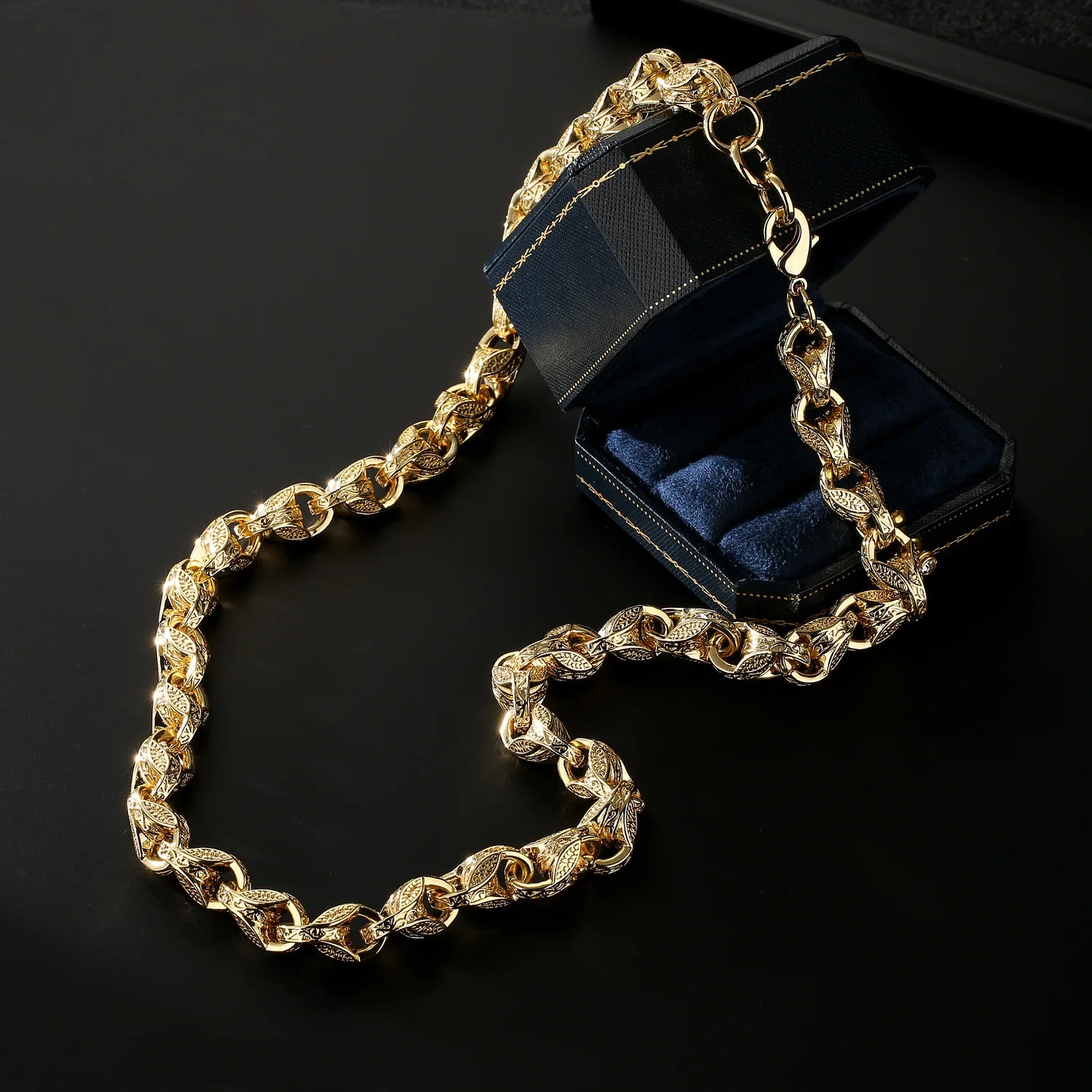 GOLD 12MM 3D TULIP CHAIN