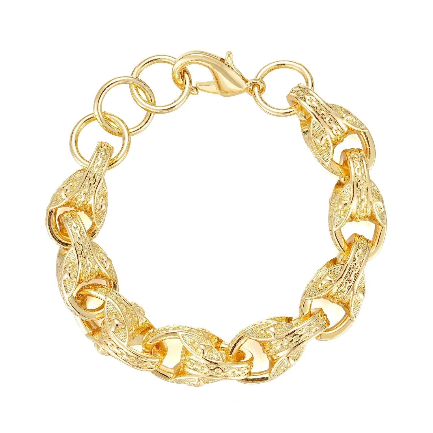 GOLD 14MM BULLDOG TULIP BRACELET