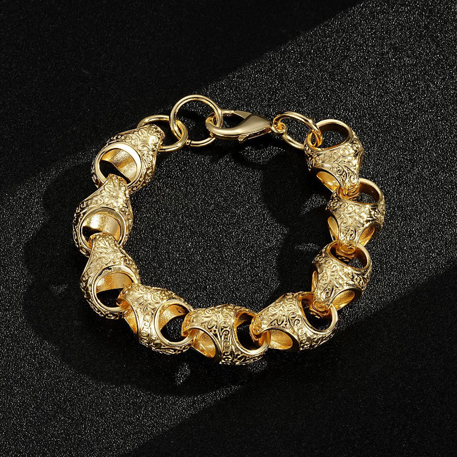 GOLD 17MM XL ACORN BRACELET