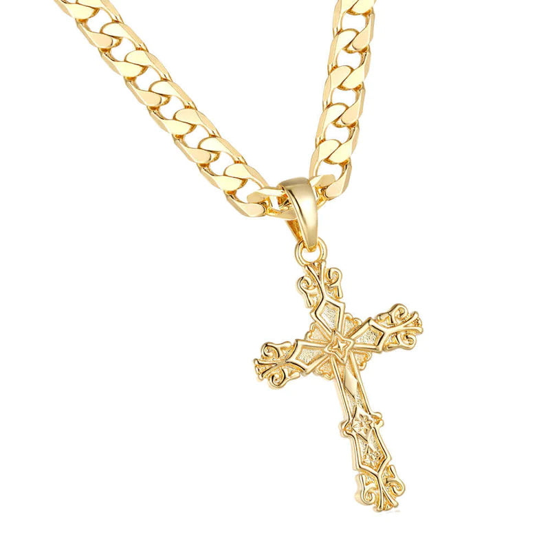 GOLD FILIGREE CROSS PENDANT