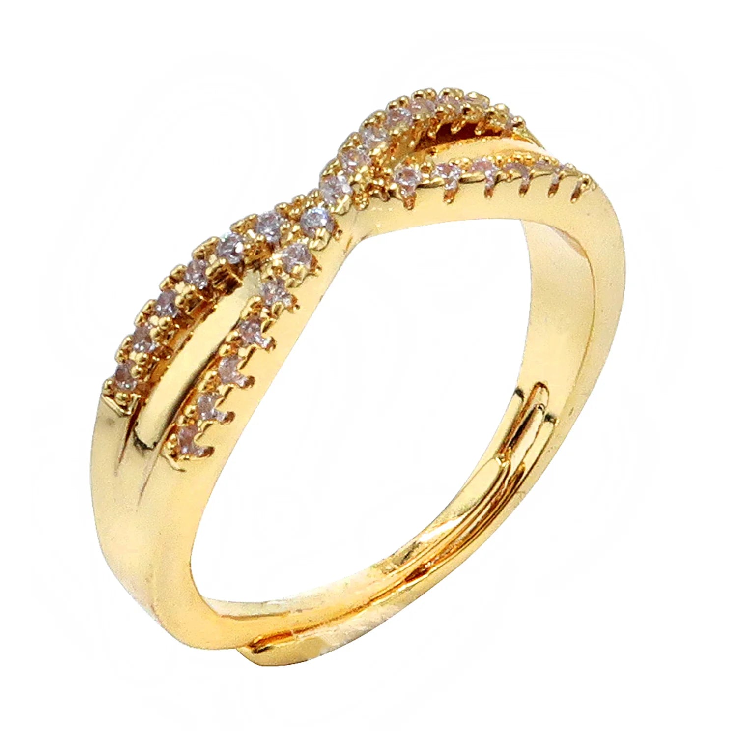 GOLD INFINITY RING WITH STONES