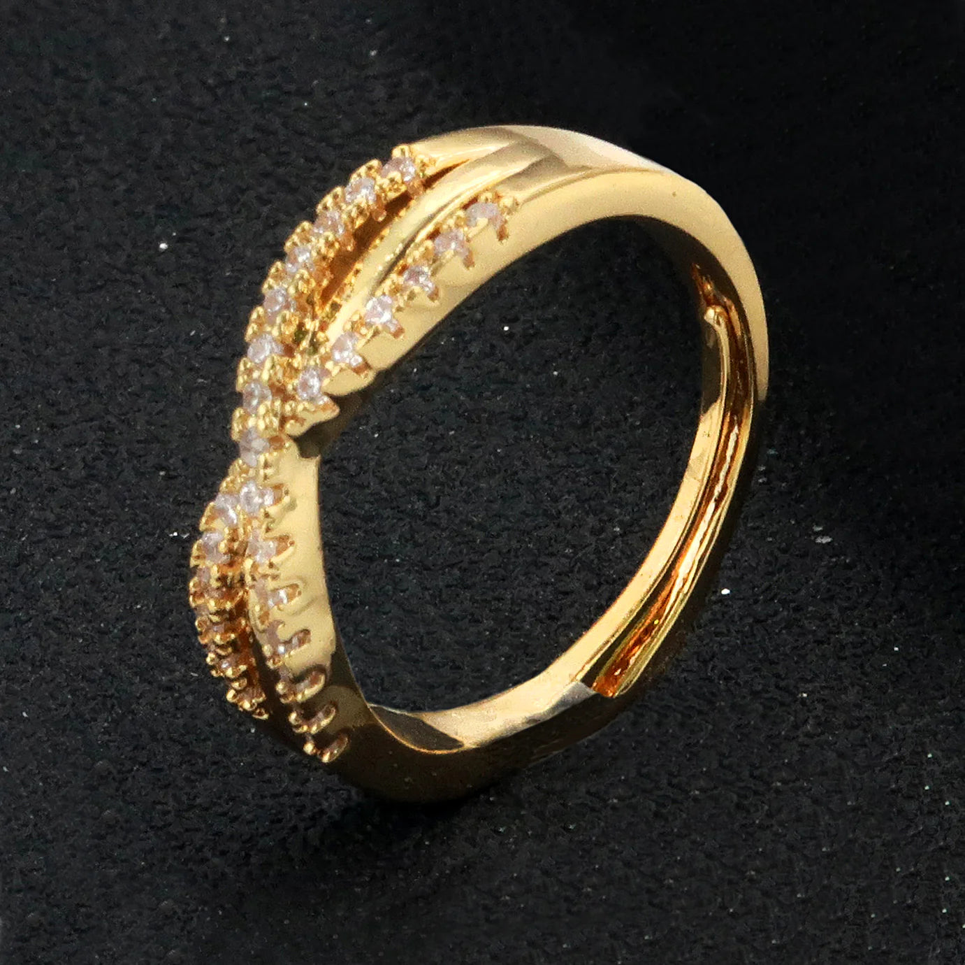 GOLD INFINITY RING WITH STONES