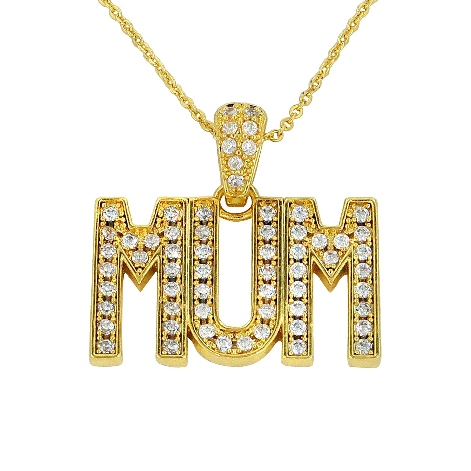 GOLD MUM PENDANT NECKLACE