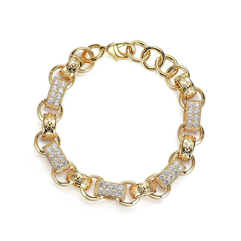 LUXURY GOLD XXL 14MM GYPSY LINK BELCHER BRACELET