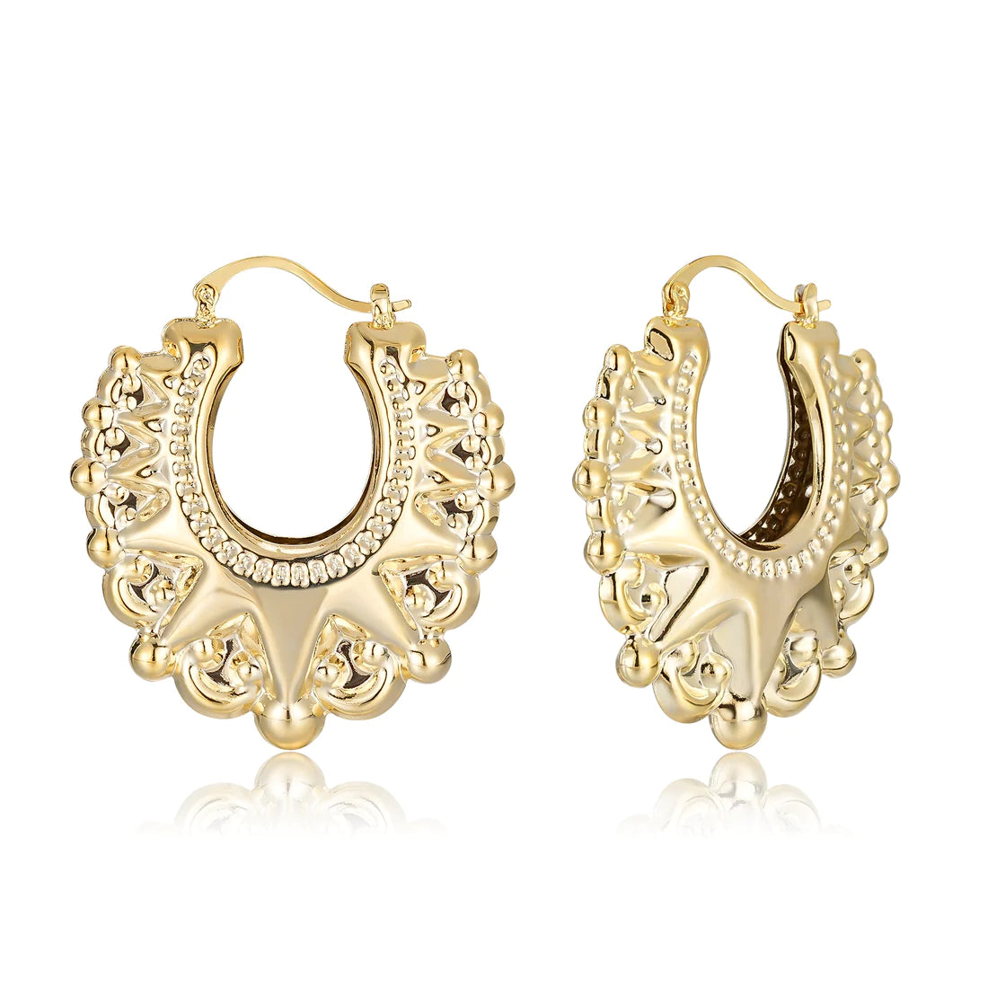 EXTRA LARGE GOLD GYPSY CREOLE EARRINGS