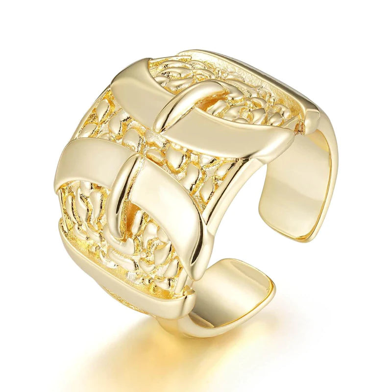 PREMIUM GOLD XXL HEAVY DOUBLE BUCKLE ADJUSTABLE RING