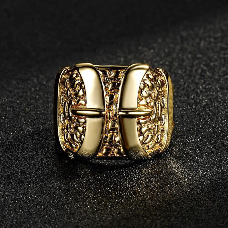 PREMIUM GOLD XXL HEAVY DOUBLE BUCKLE ADJUSTABLE RING