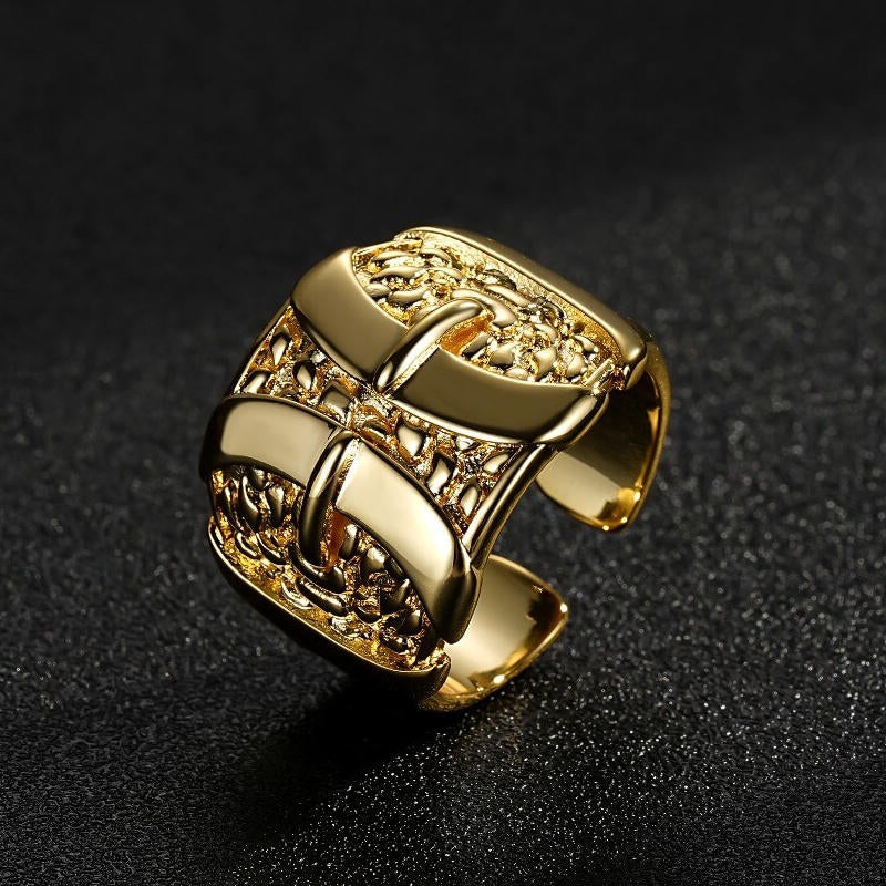 PREMIUM GOLD XXL HEAVY DOUBLE BUCKLE ADJUSTABLE RING