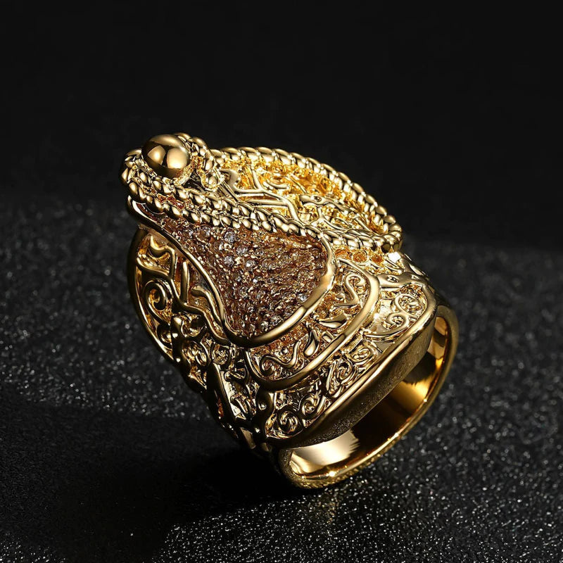 XXL GOLD SADDLE RING