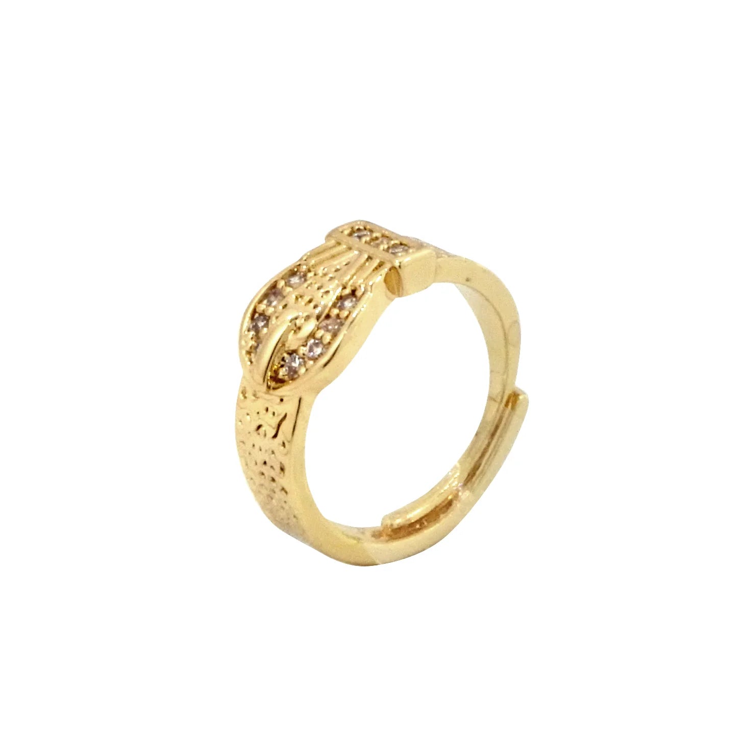 KIDS GOLD BUCKLE RING WITH STONES