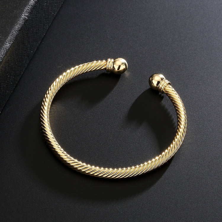 KIDS GOLD TORQUE BANGLE BRACELET ADJUSTABLE