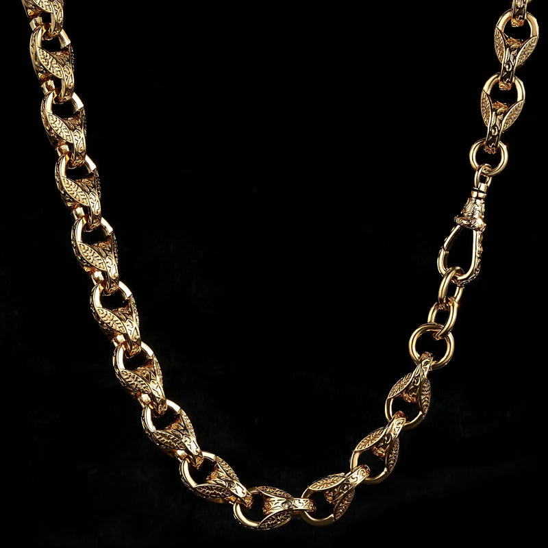 Luxury 9ct Gold Filled XXL 15mm Tulip Chain with Albert Clasp