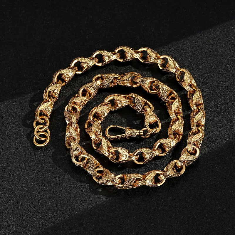 Luxury 9ct Gold Filled XXL 15mm Tulip Chain with Albert Clasp