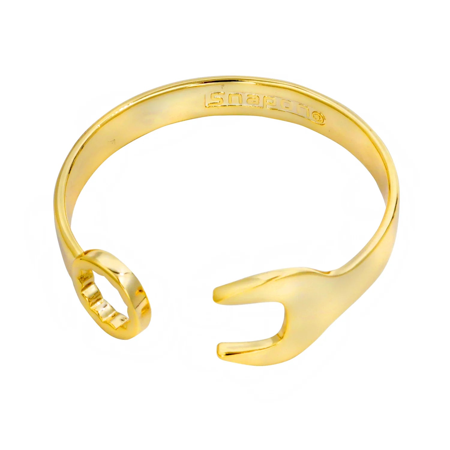 NEW LARGE GOLD SPANNER WRENCH BANGLE BRACELET