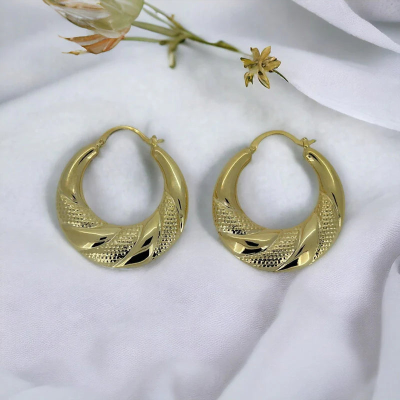 PREMIUM GOLD 50MM ROUND HOOP LIGHTWEIGHT EARRINGS