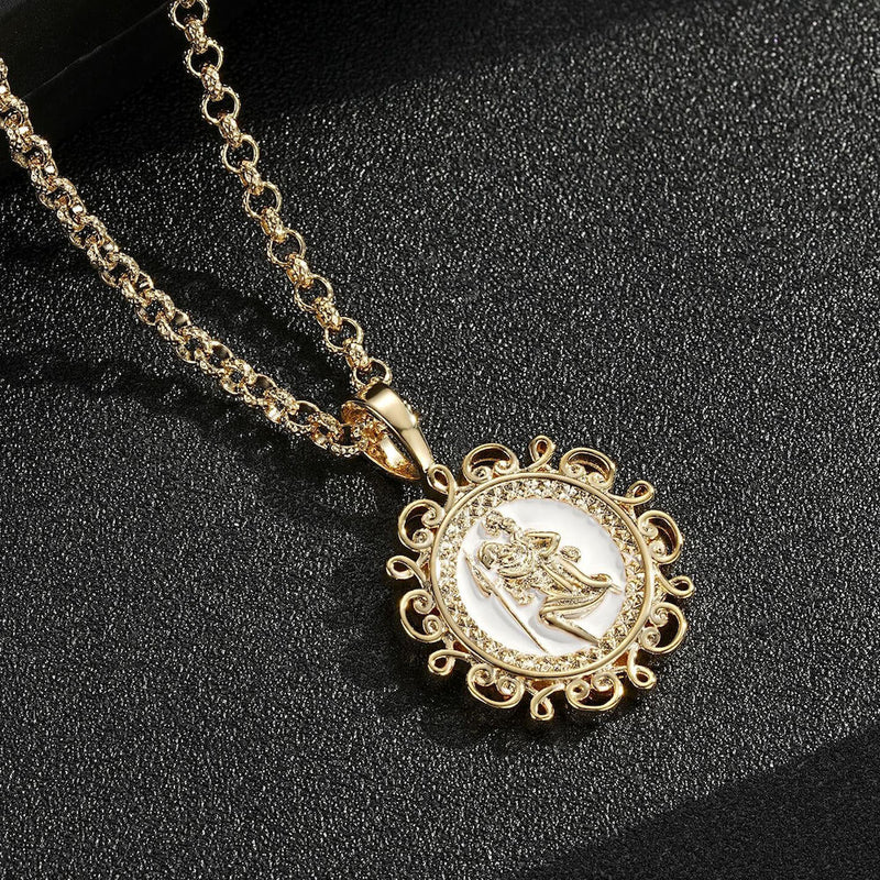 PREMIUM GOLD ST CHRISTOPHER ORNATE PENDANT