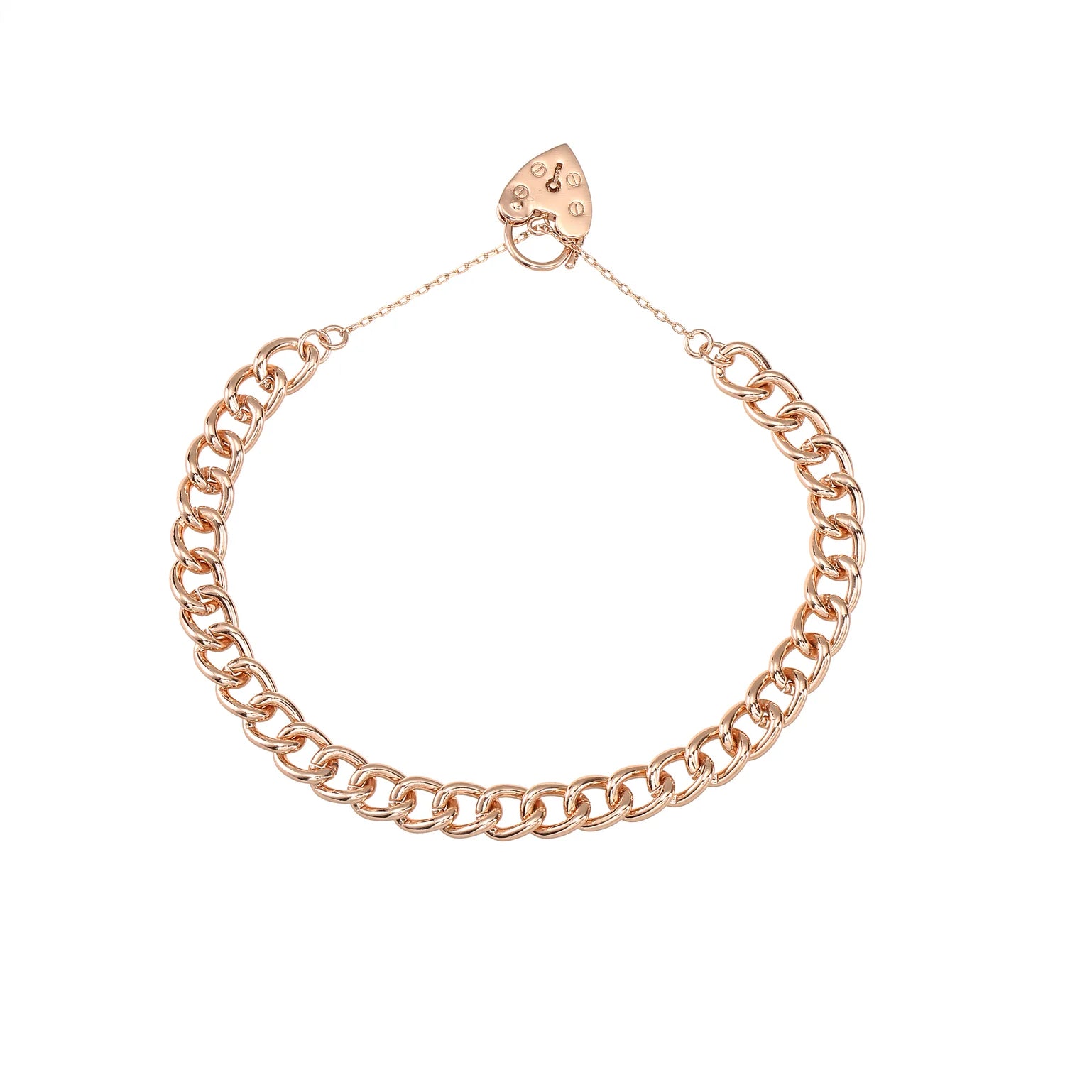 ROSE GOLD HEART LOCK BRACELET