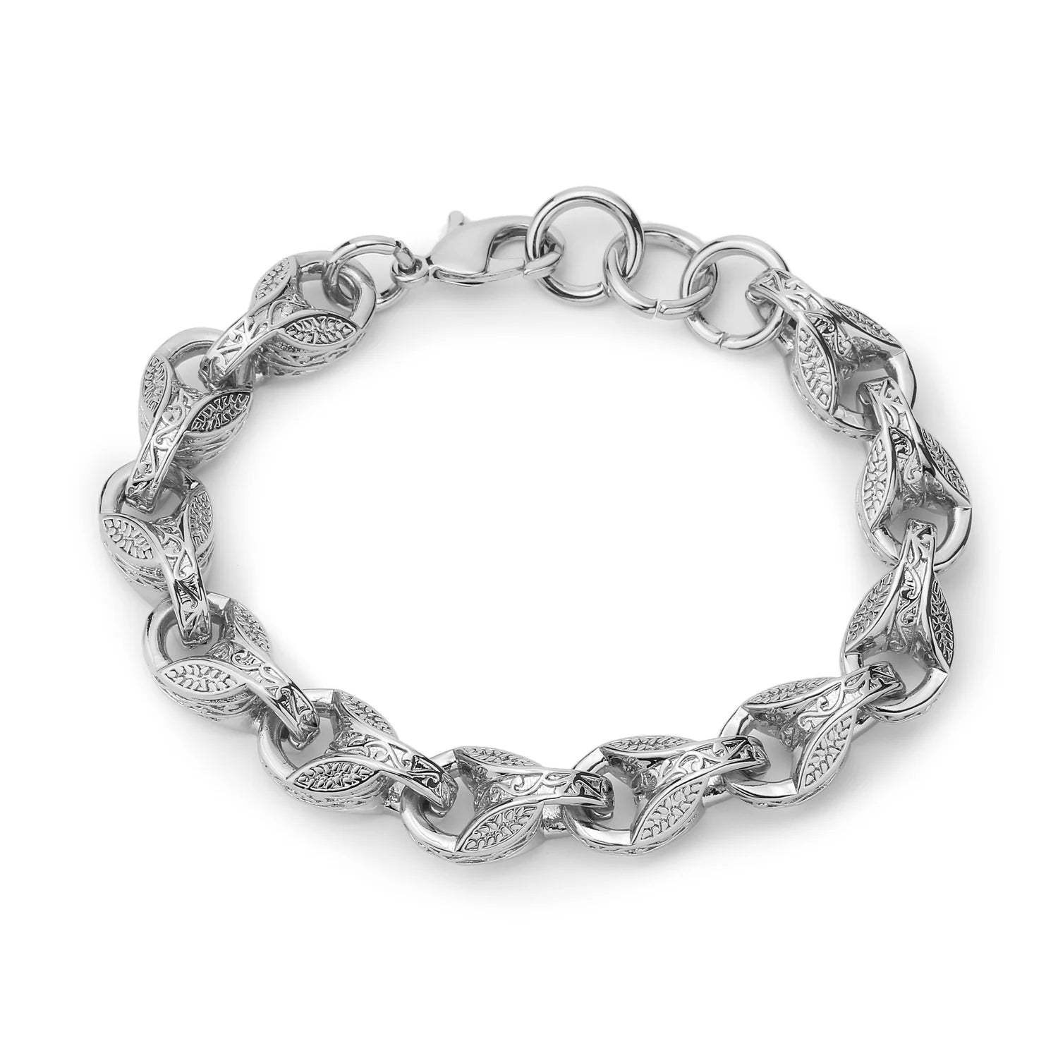 SILVER 12MM 3D TULIP BRACELET