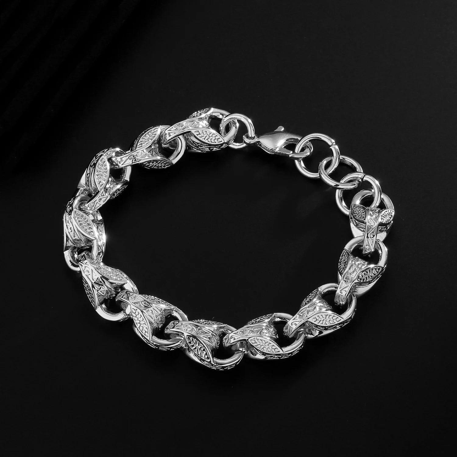 SILVER 12MM 3D TULIP BRACELET