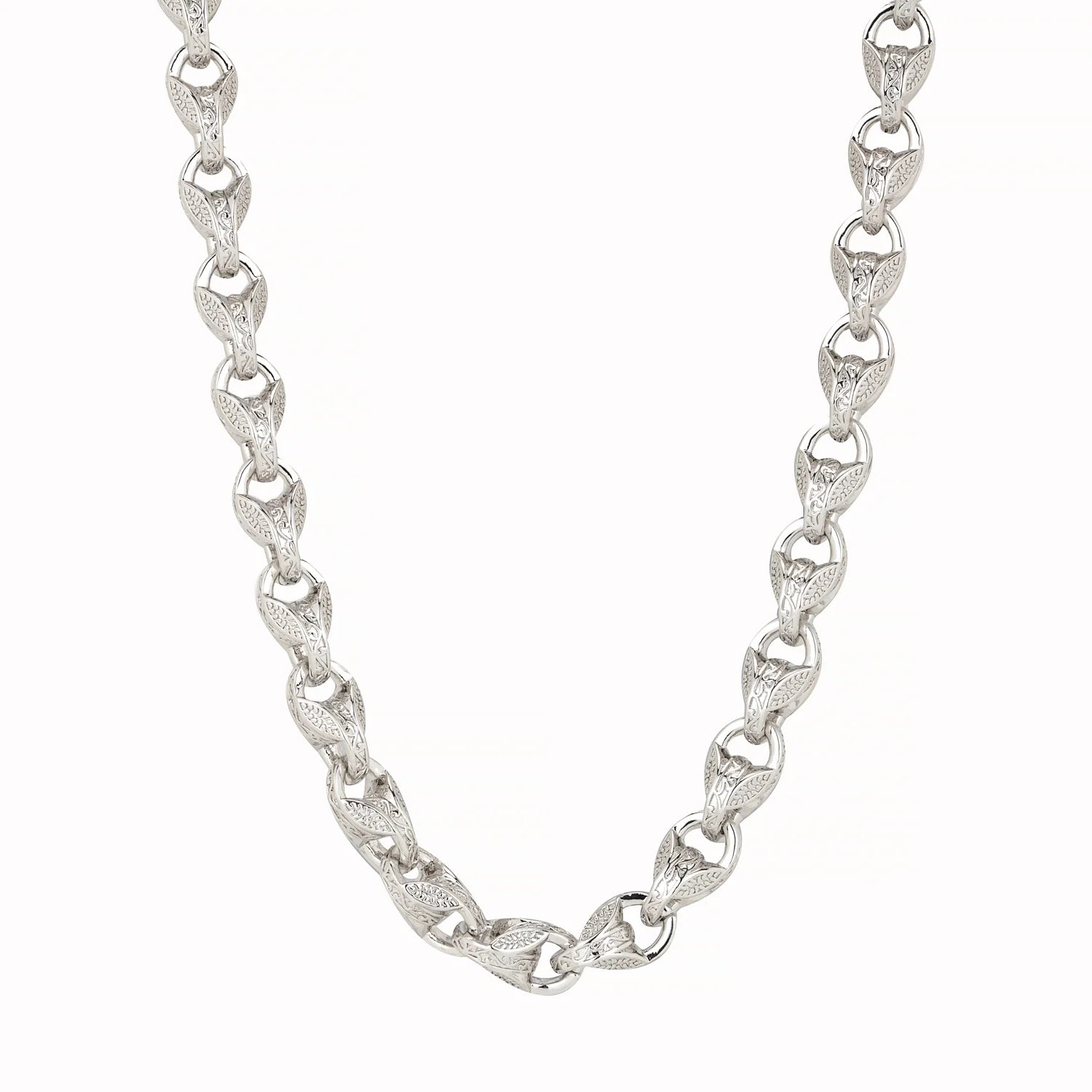 SILVER 12MM 3D TULIP CHAIN