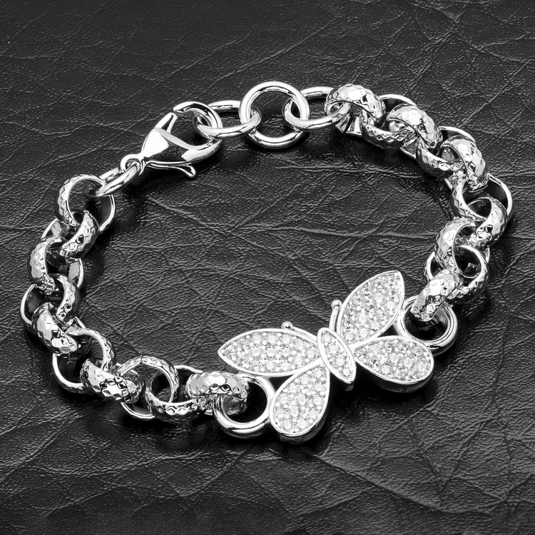 SILVER KIDS BUTTERFLY BELCHER BRACELET 6-INCH