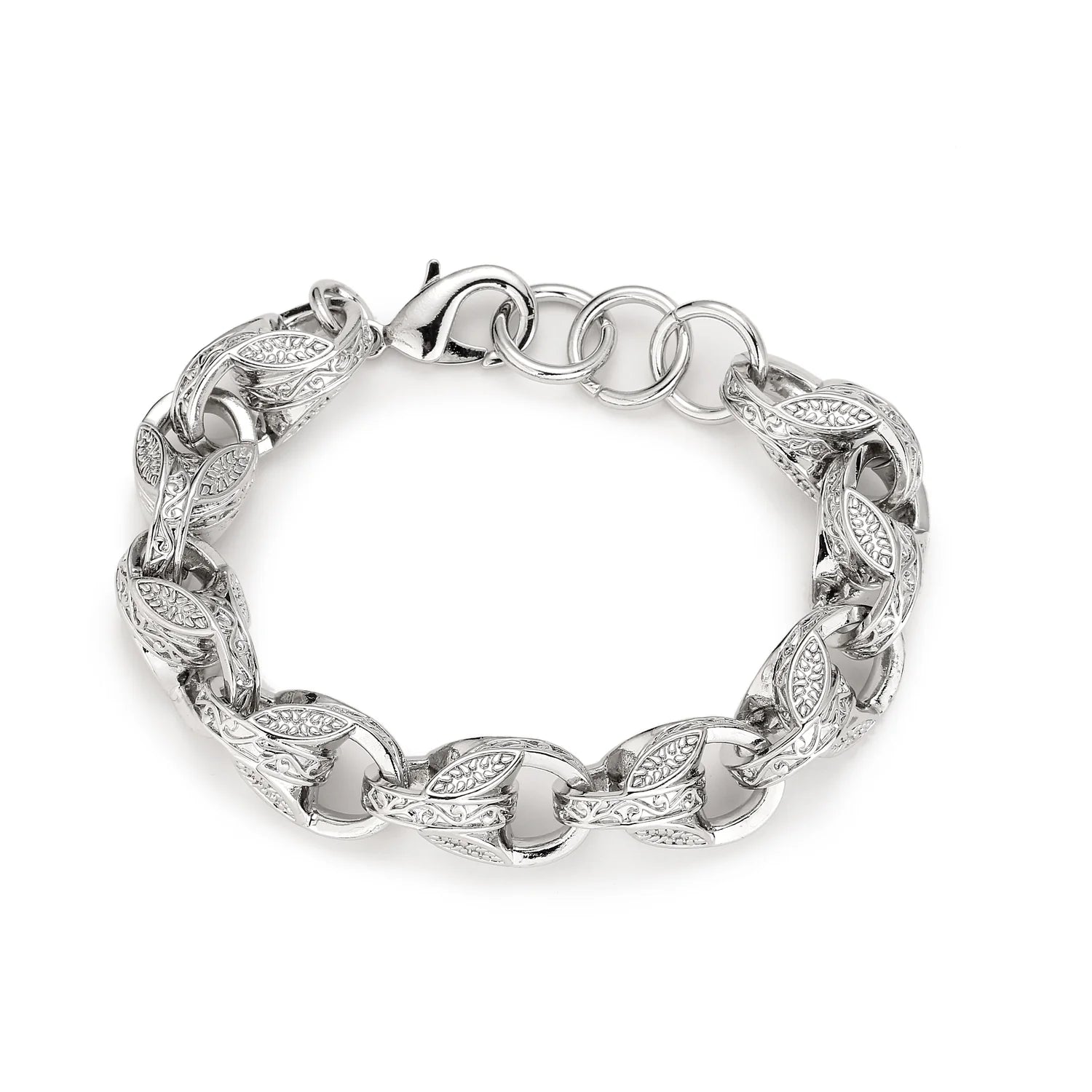 SILVER XL 15MM 3D TULIP BRACELET