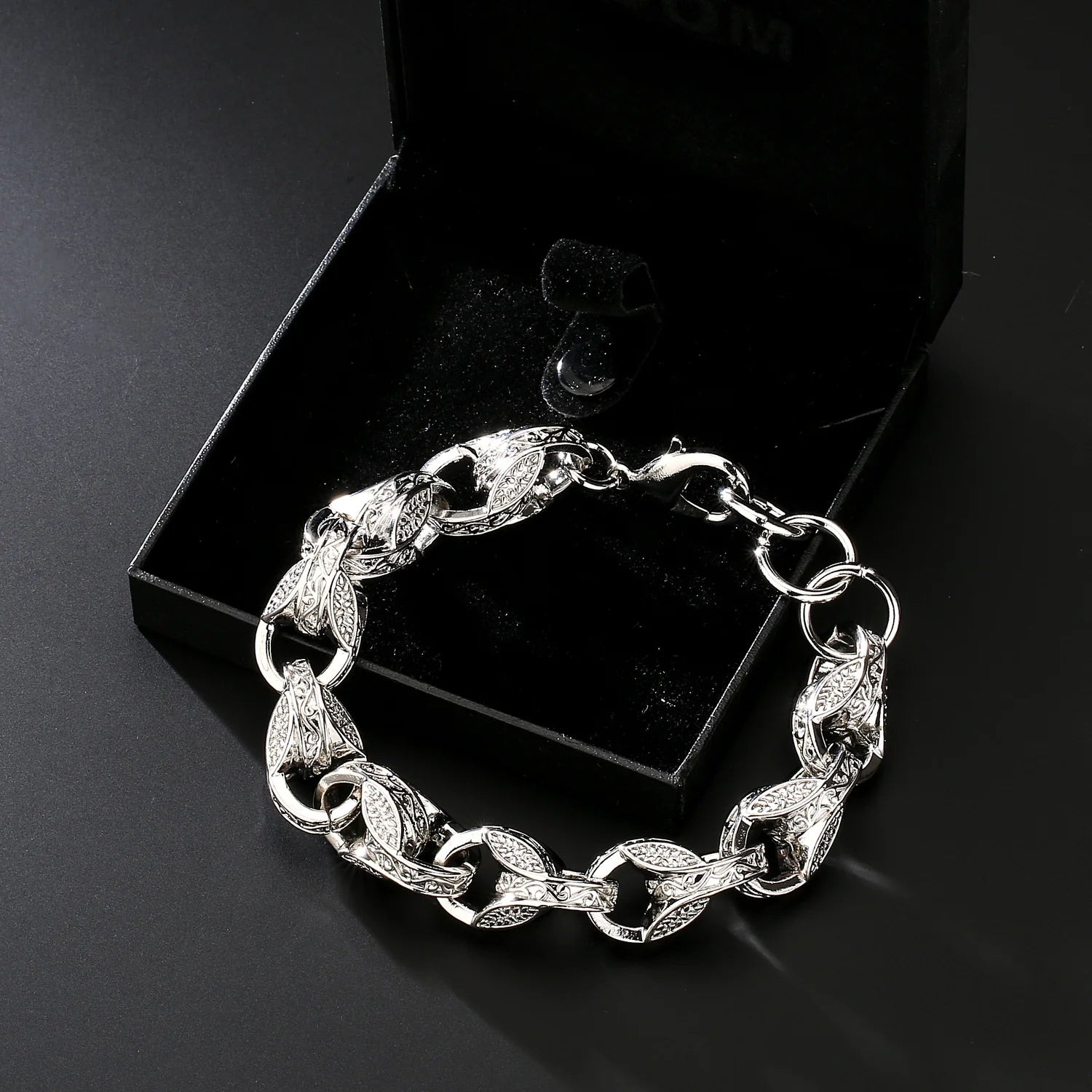 SILVER XL 15MM 3D TULIP BRACELET