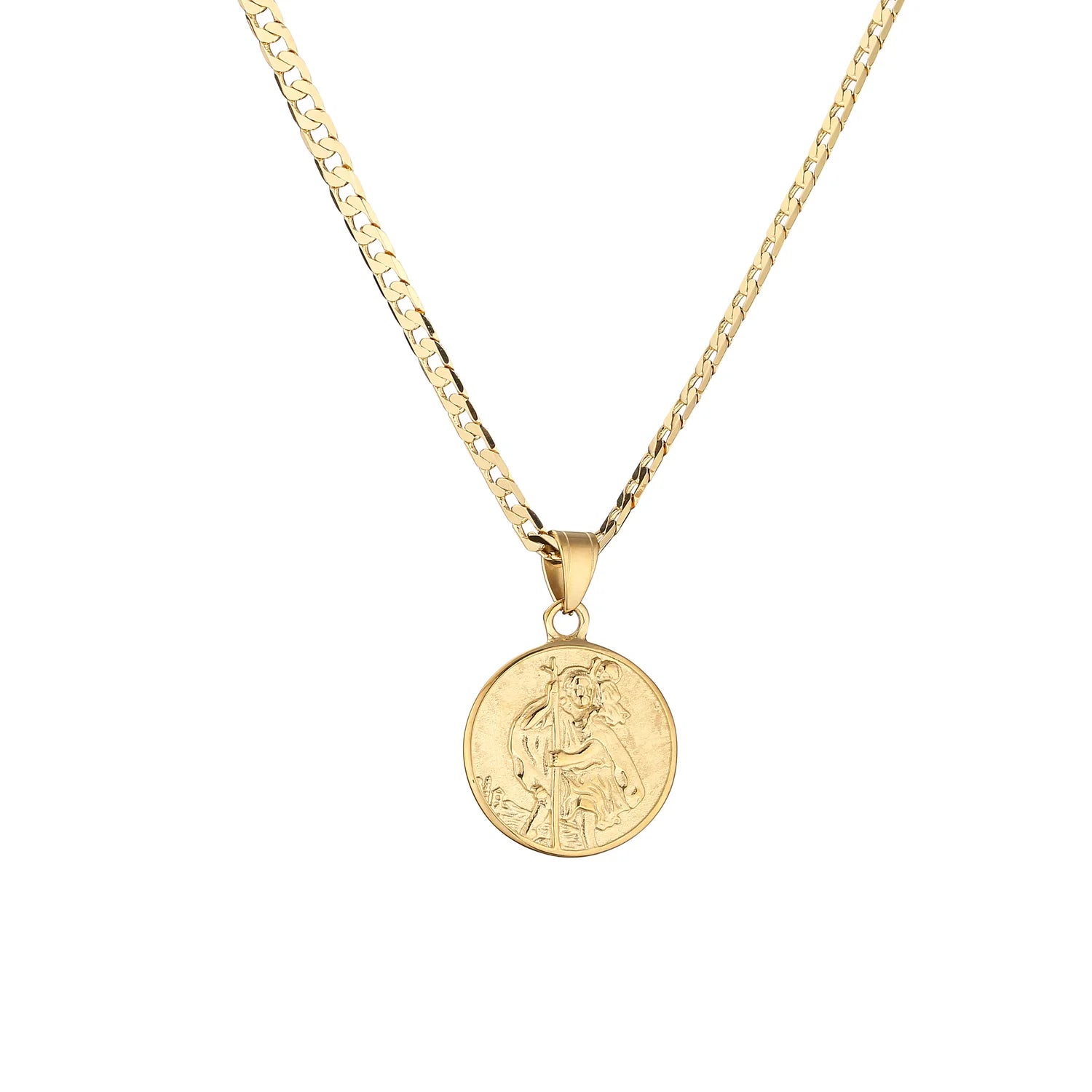 WATERPROOF GOLD ST. CHRISTOPHER PENDANT