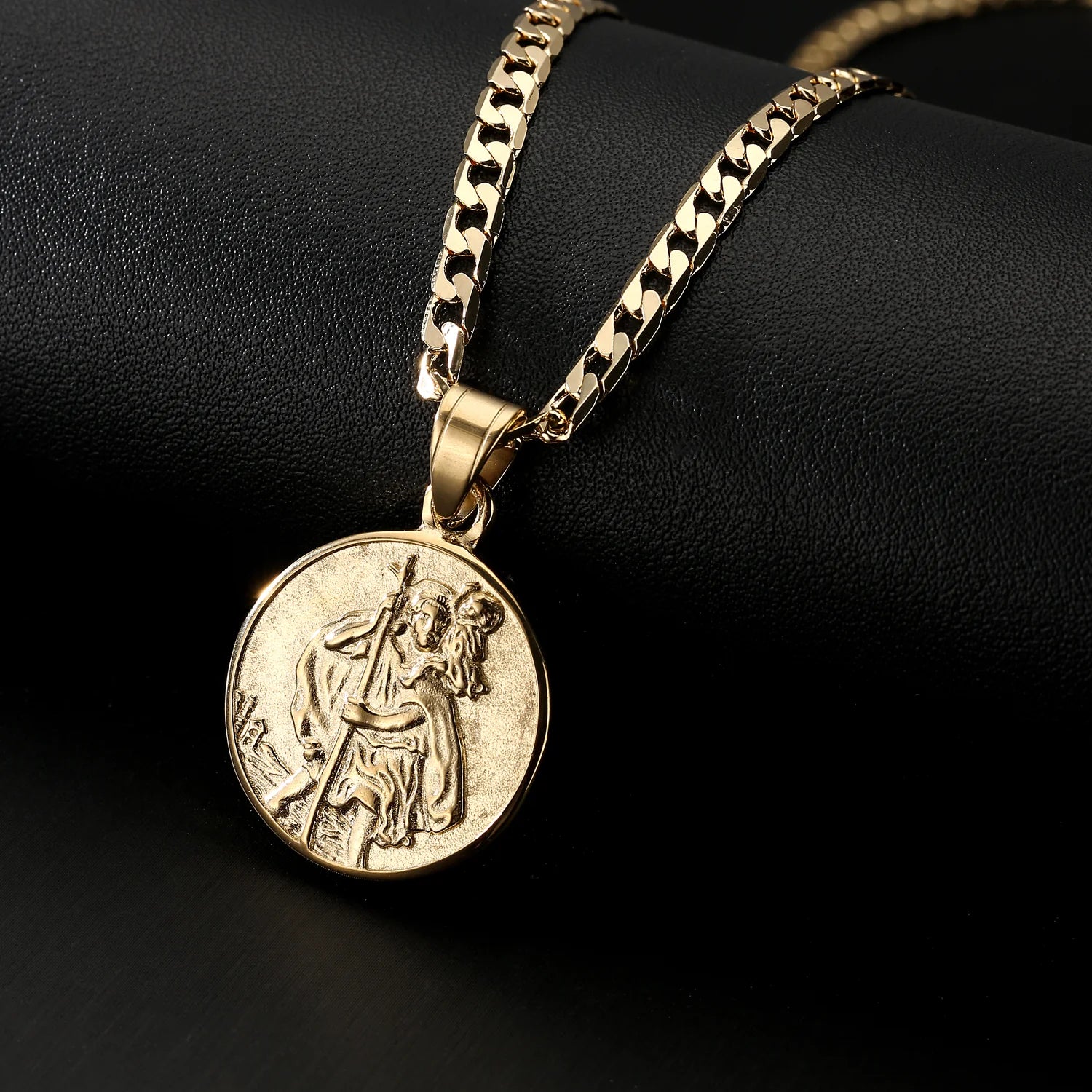 WATERPROOF GOLD ST. CHRISTOPHER PENDANT