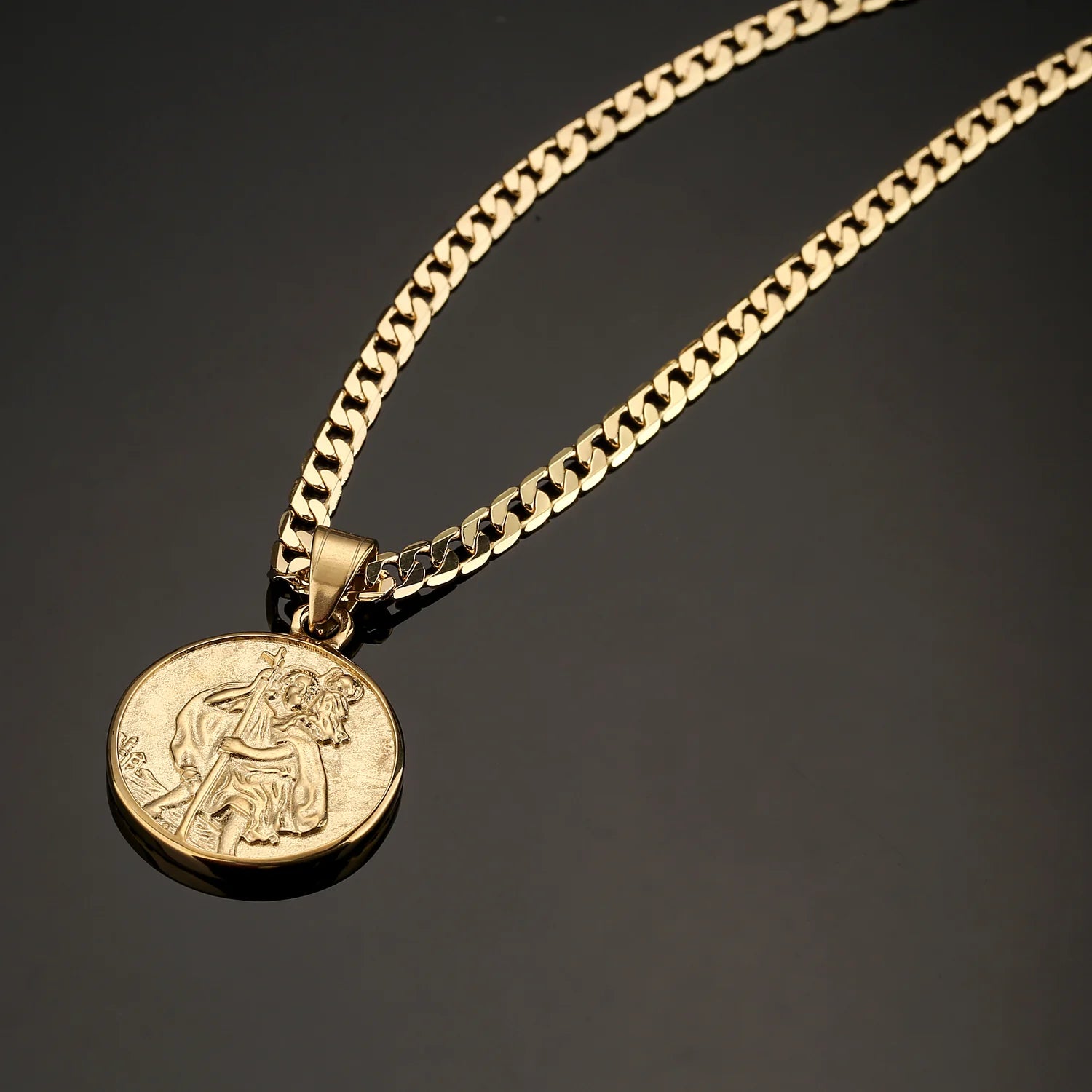 WATERPROOF GOLD ST. CHRISTOPHER PENDANT